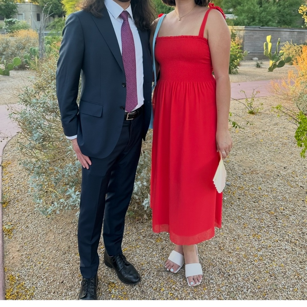 Aritzia Wilfred Red Midi Chiffon Dress